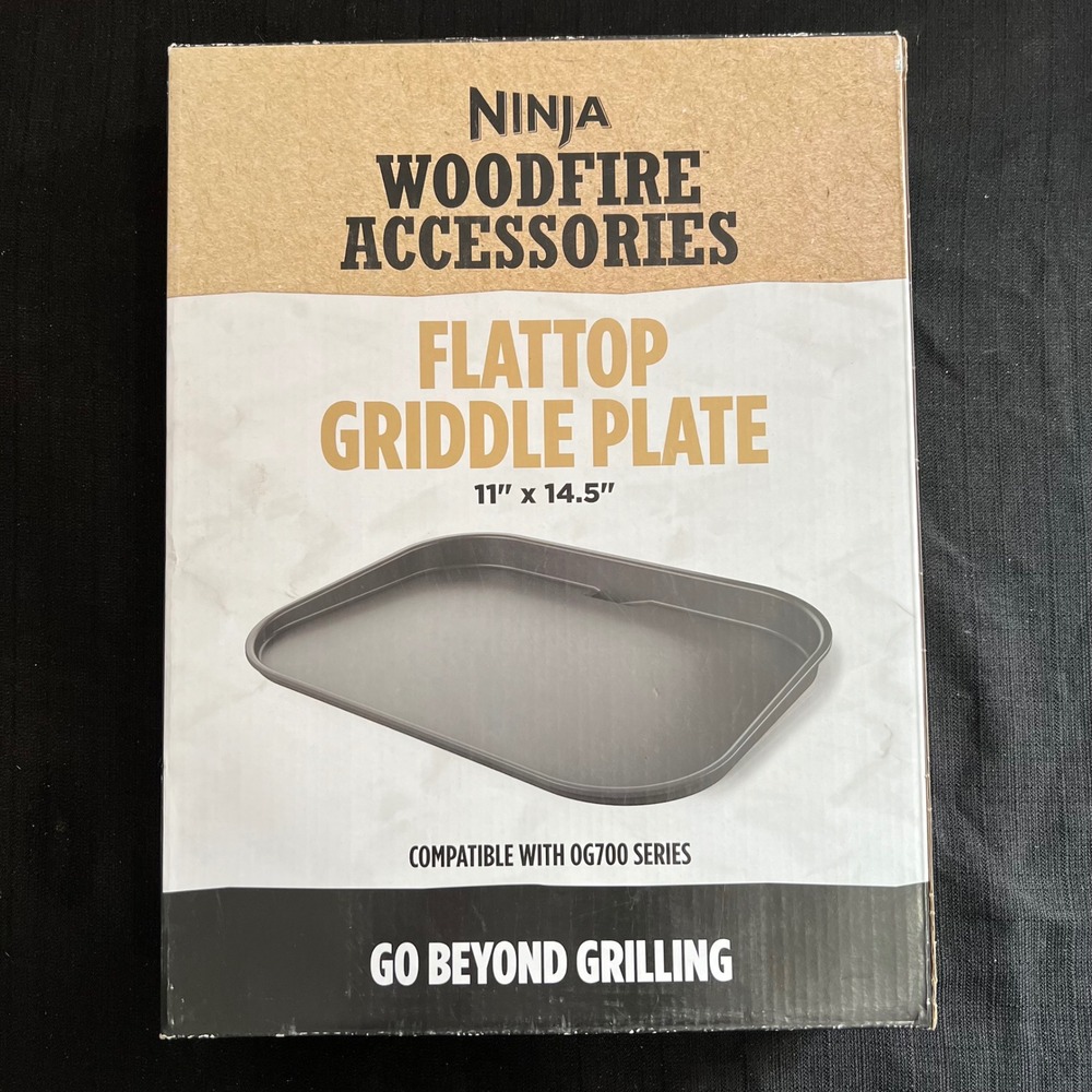 Ninja Woodfire Flattop Griddle Plate  OG700 Series 11x14.5 Black Ceramic